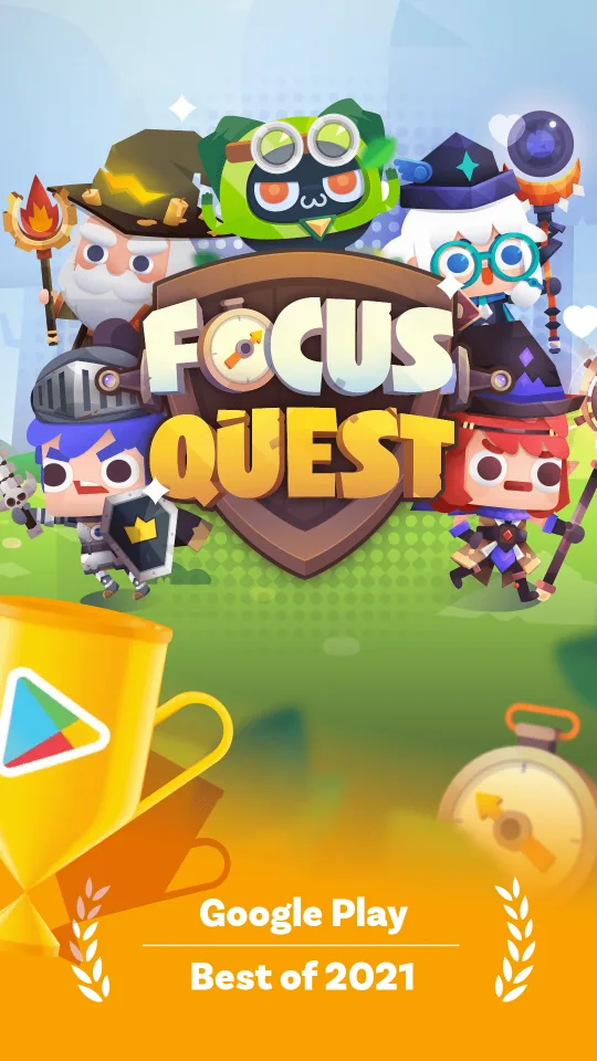 Focus Quest characters and Google Play Best of 2021 artwork