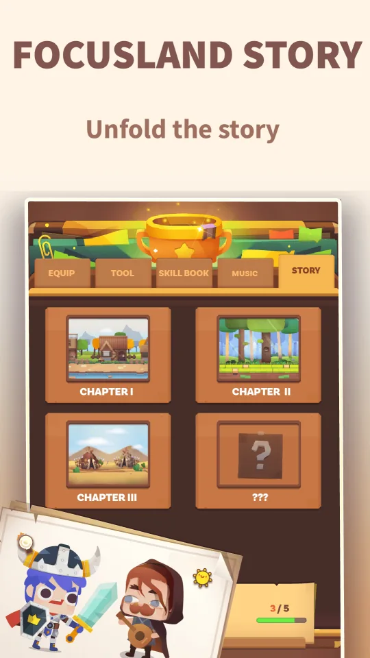 Focus Quest story chapters and Focusland characters