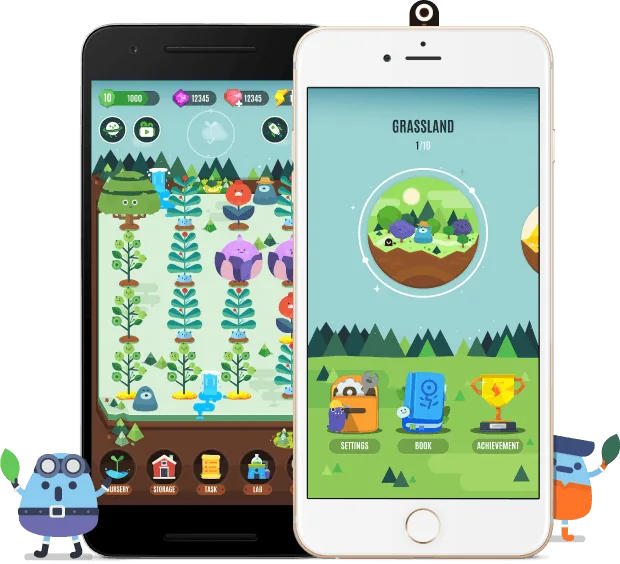 Pocket Plants on two phones showing plant collections and gardens