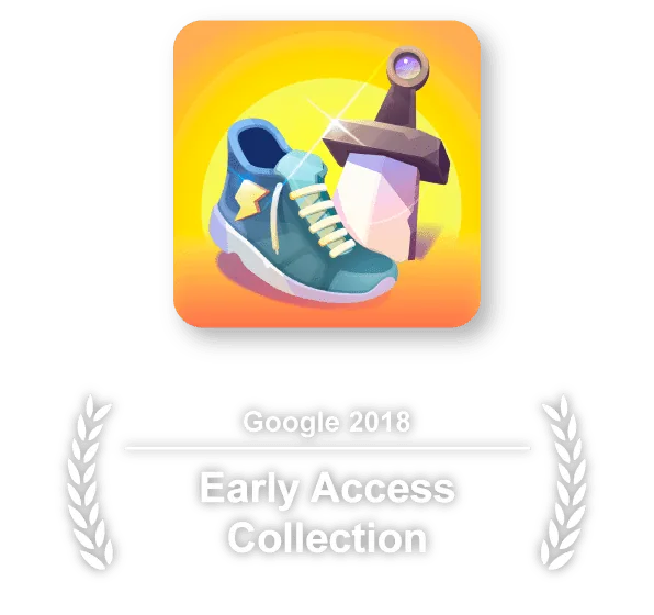 Walking RPG icon with a shoe and sword